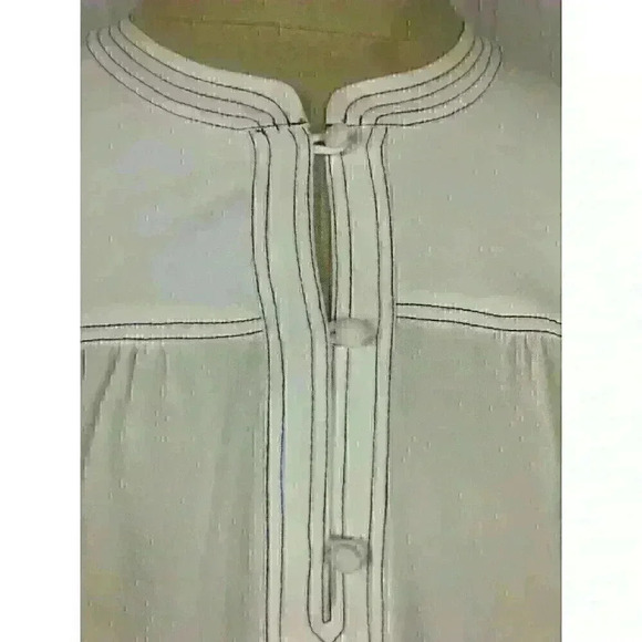 NWT! Joie Mirna Size S Gathered Crepe Porcelain Blouse 1/4 Button Balloon Sleeve - Picture 6 of 11